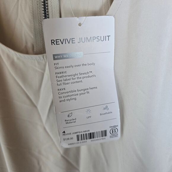 Athleta Revive Jumpsuit in Abalone Grey Size 4 NWT - Picture 10 of 11